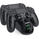 PS4 Controller Charger, Upgraded Fast-Charging Port Docking Station Stand for PS4 / P4 Slim/PS 4 Pro Controller, Black