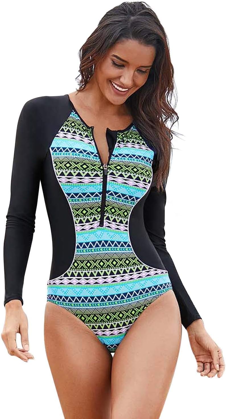 Women's One Piece Rashguard Wetsuit Swimsuit Sun Protection
