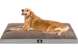 Veehoo XL Dog Bed for Large Dogs - Orthopedic Dog Bed with Removable Washable Cover, Extra Large Dog Bed for Crate, Ped Bed Suitable for Large Sized Dogs Up to 90lbs, Brown