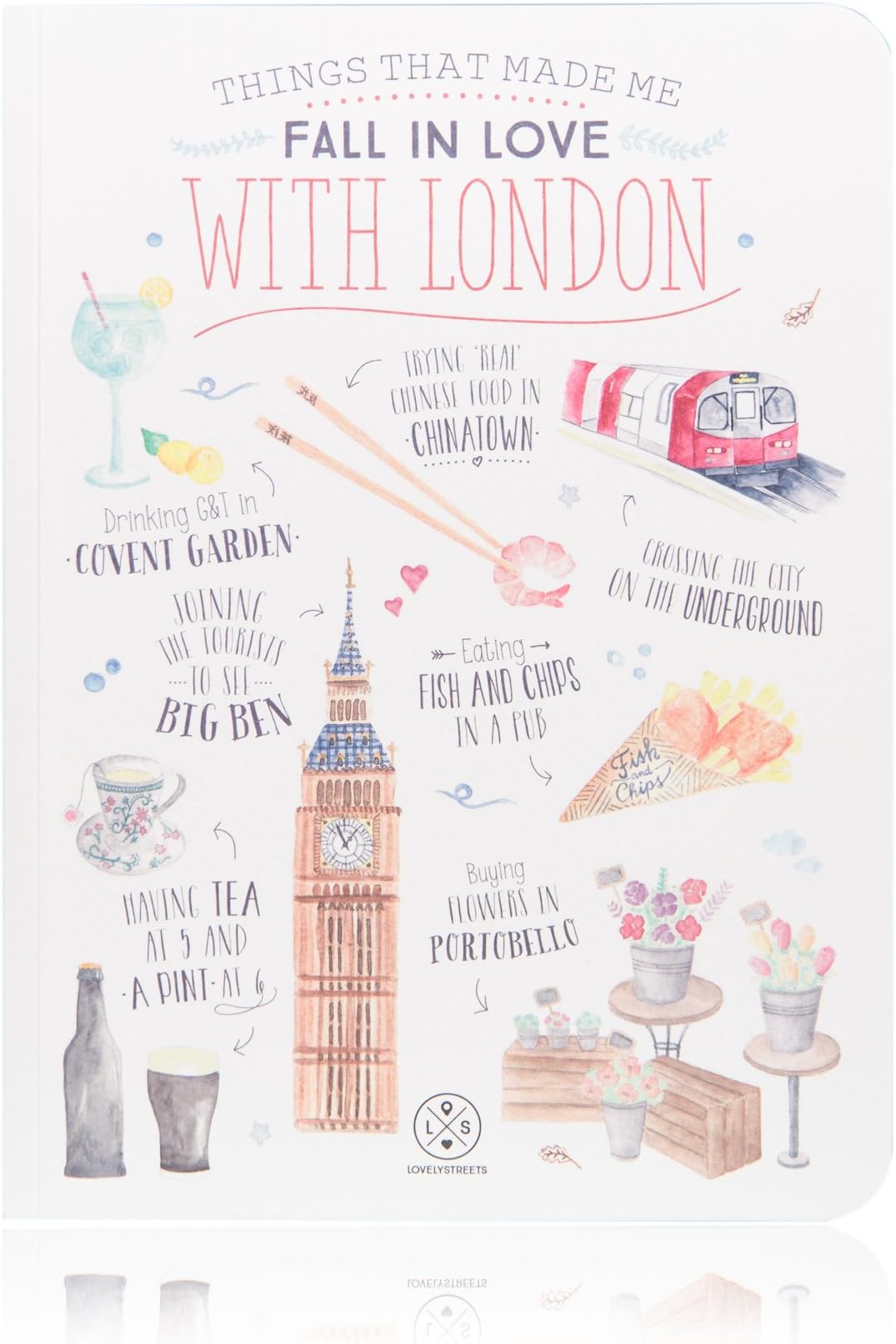 'Lovely Streets woa02906 – Notebook, Design"Things That Made Me Fall in Love with London, Multi-Colour