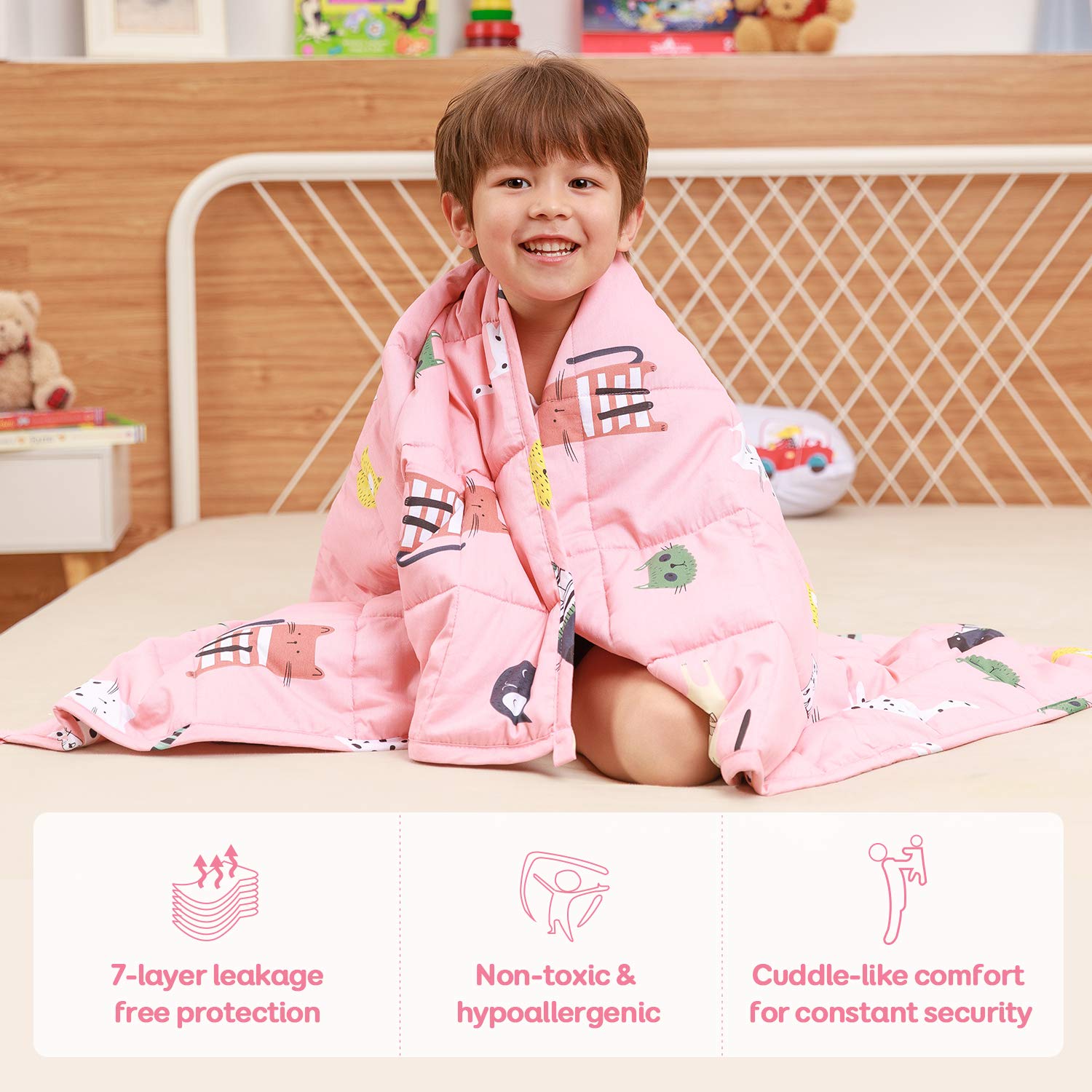 Great for Calming and Sleep BUZIO Kids Weighted Blanket 5lbs 36 x 48