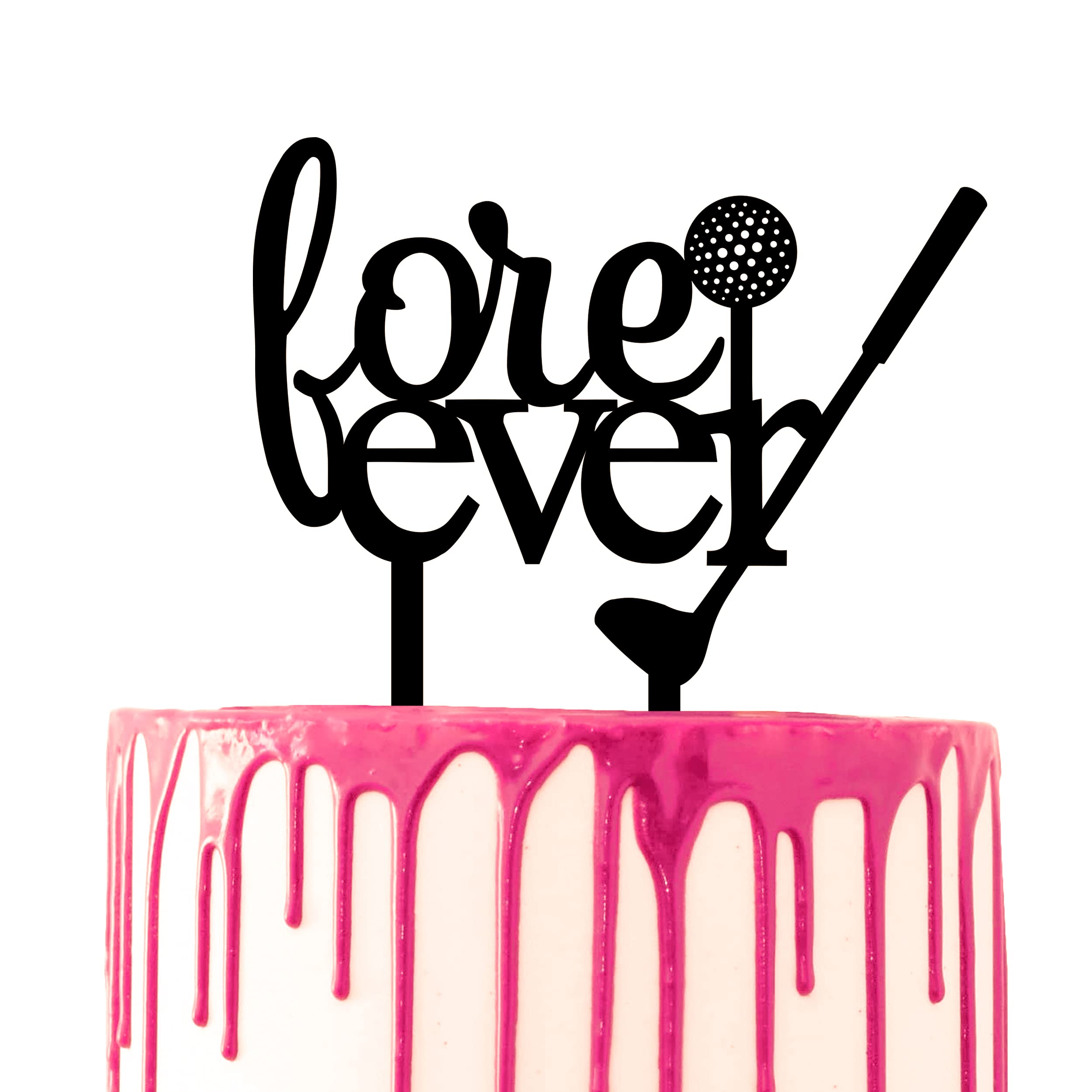 CARISPIBET "Fore ever" wedding cake topper thematic marriage cake decoration funny pun cake decorative acrylic cake topper