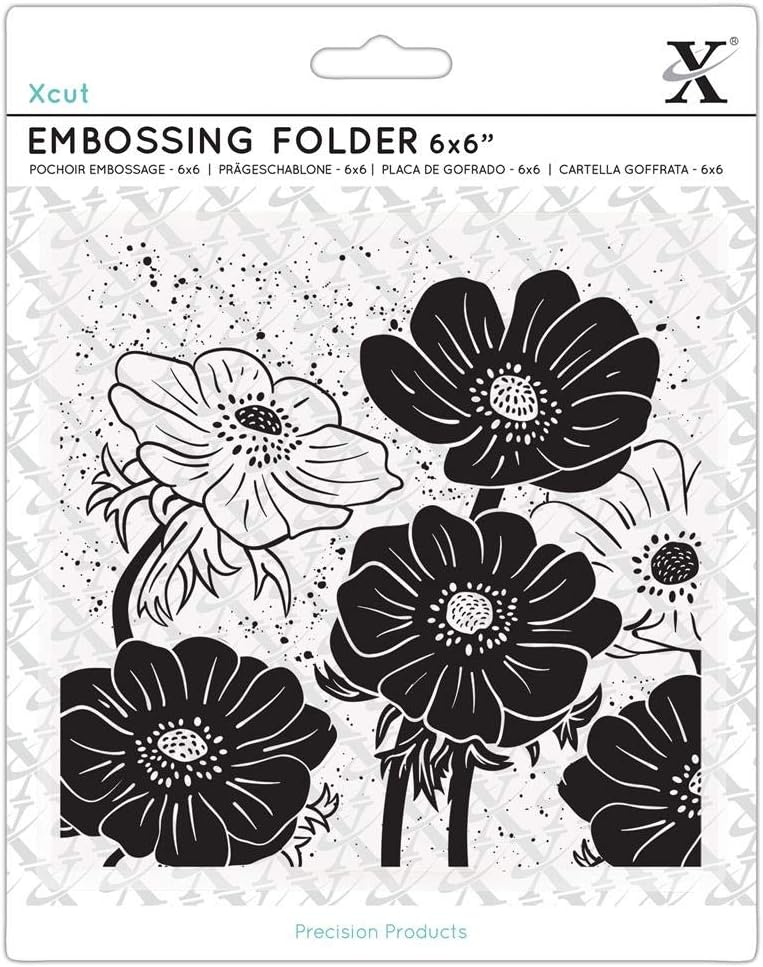 Xcut 6x6" Embossing Folder Full Bloom Helleborus DIY Arts & Craft Accessories, Card Making Supplies Embossing Decoration