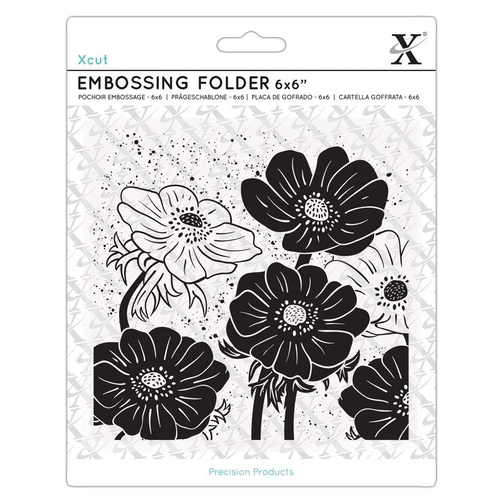 Xcut 6x6" Embossing Folder Full Bloom Helleborus DIY Arts & Craft Accessories, Card Making Supplies Embossing Decoration, Scoring Supplies & Crafting Tool Accessories, Scrapbooking, Embossing Ink Pads