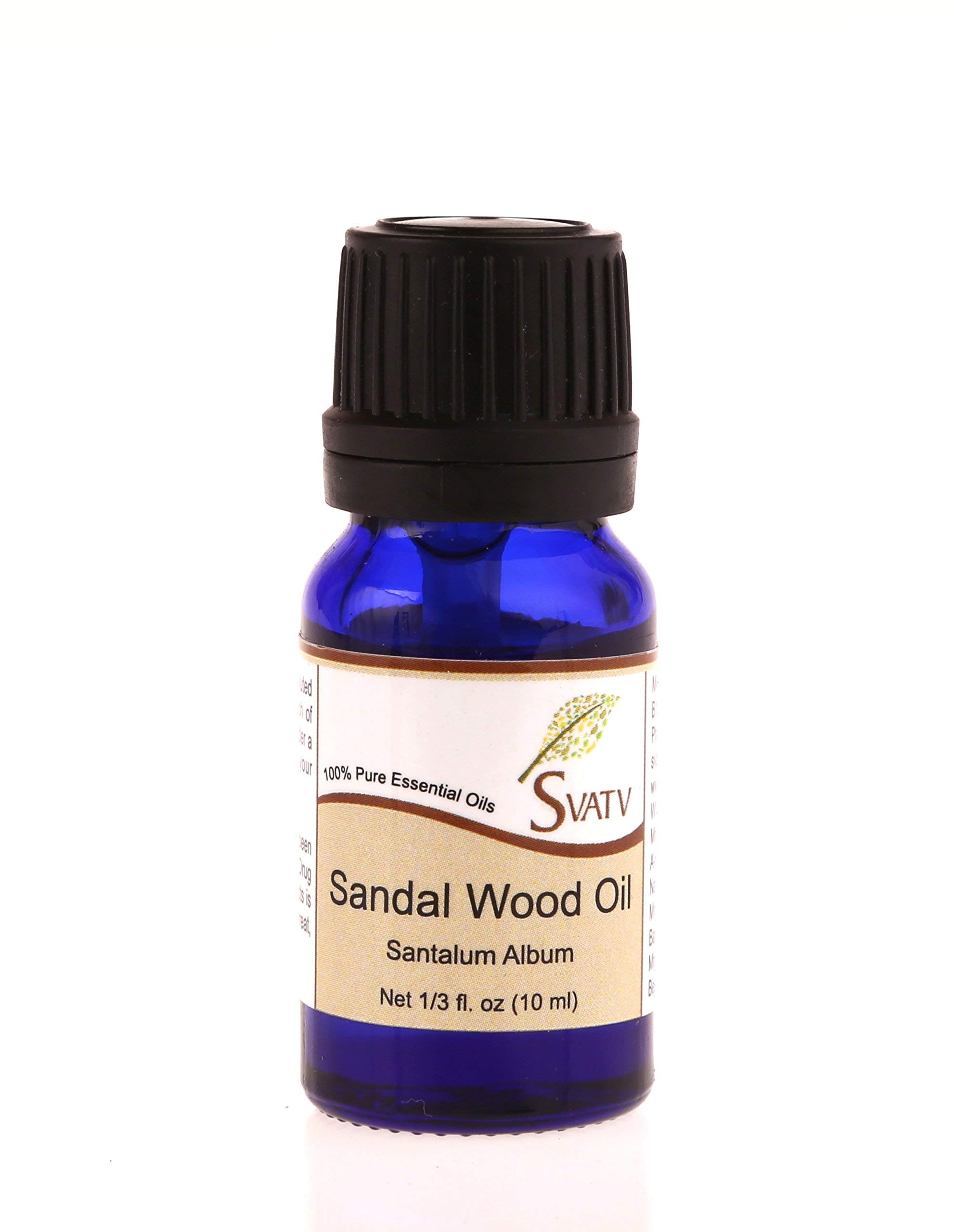 SVATV Sandalwood Essential Oil for Yoga Massage & Therapeutic Grade, Room Fragrance Oil for Diffuser, Aromatherapy Oils, DIY Personal Care - 10ml