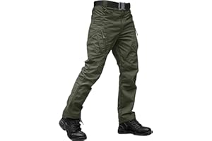 TACVASEN Men's Outdoor Tactical Pants Water Resistant Military Cargo Hiking Pants Lightweight Ripstop Work Pants