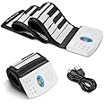 POGOLAB 49 Key Roll Up Keyboard Piano, Portable Digital Electric Foldable Piano Keyboard, Rechargeable, 47 Tones, 14 Educational Demo Songs, for Beginners Gift (Black & White Key)