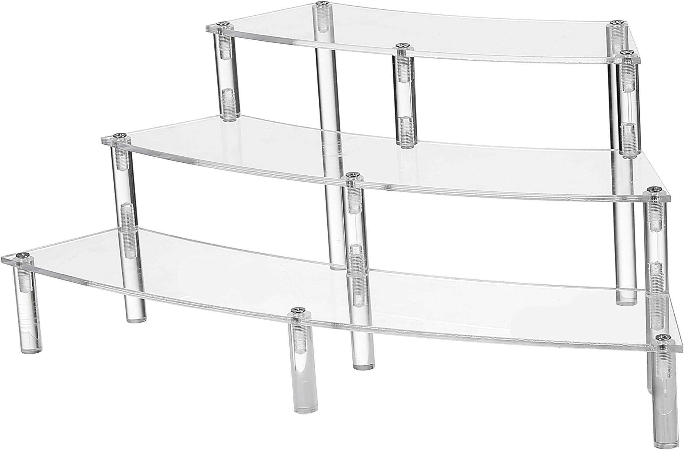 IHOMECOOKER 3 Steps Clear Acrylic Display Riser Pop Figure Display Stand for Col