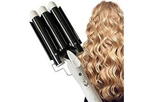 MODVICA 3 Jumbo Barrel Curling Iron Wand 32mm Hair Waver Temperature Adjustable Ceramic Big Waves Hair Crimper