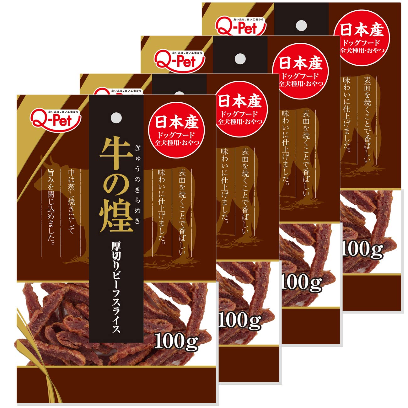 九州ペット 犬用おやつ 牛の煌厚切りビーフスライス 100グラム (x 4) (まとめ買い)商品画像