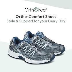 Orthofeet Men's Orthopedic Grey Knit Sprint