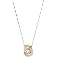 Swarovski Jewelry Crystal Elegance Necklace Collection, with Crystals and Clear Stones on Rhodium and Rose Gold-Tone Finished Metal