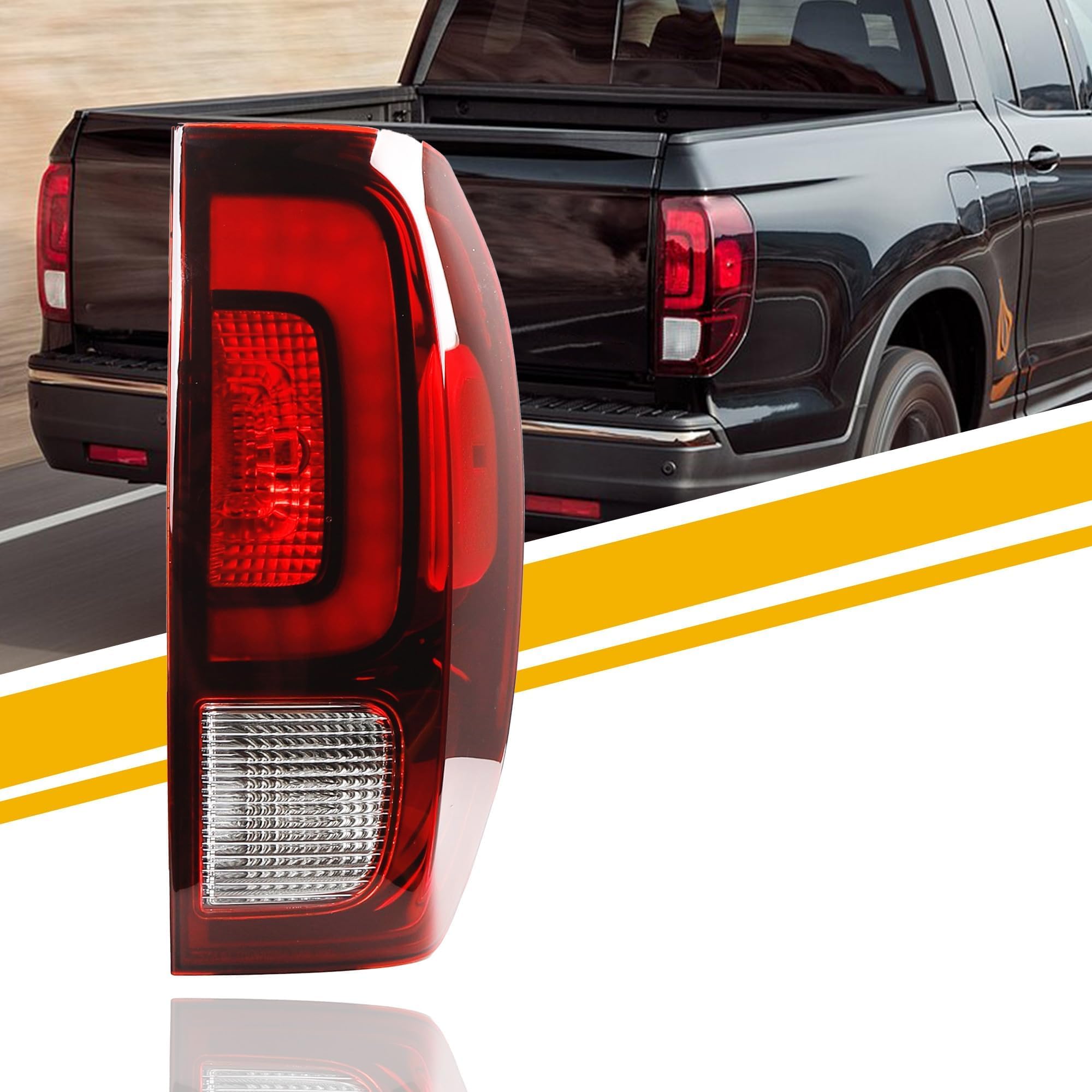 Photo 1 of Dasbecan Tail Light Assembly LED Compatible with 2017-2023 Honda Ridgeline Rear Lamp Right Passenger Side 33500T6ZA03