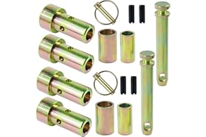 GusuHawk 2 Pack TK95029 CAT 1 Quick Hitch Adapter Bushing Kit with S07070200 Top Link Pin and S07090100 Lynch Pin for Category 1 3-Point Quick Hitches and Tractors