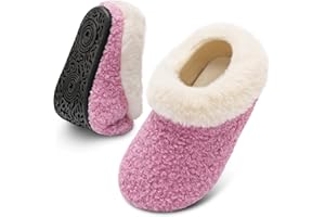 FEETCITY Toddler Slippers for Girls Boys Toddler Slip On Shoes Kids House Shoes Infant Barefoot Shoes Lightweight Warm Walking Shoes for Indoor