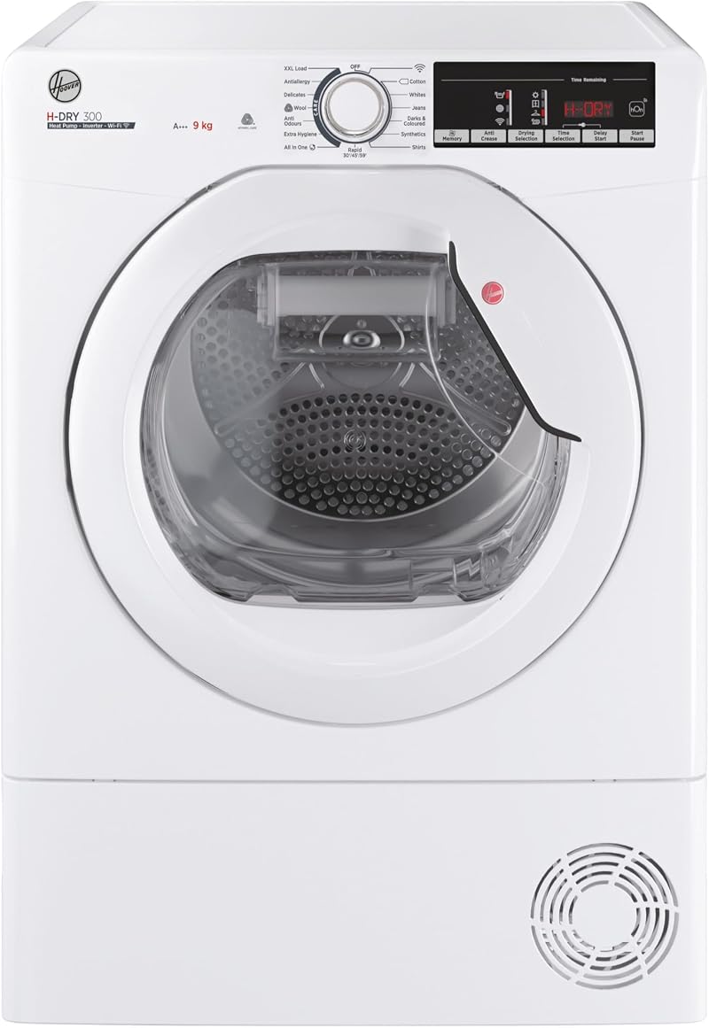 Hoover H-DRY 300 HLE H9A3TE-80 N Wifi Connected 9 Kg Heat Pump Tumble Dryer