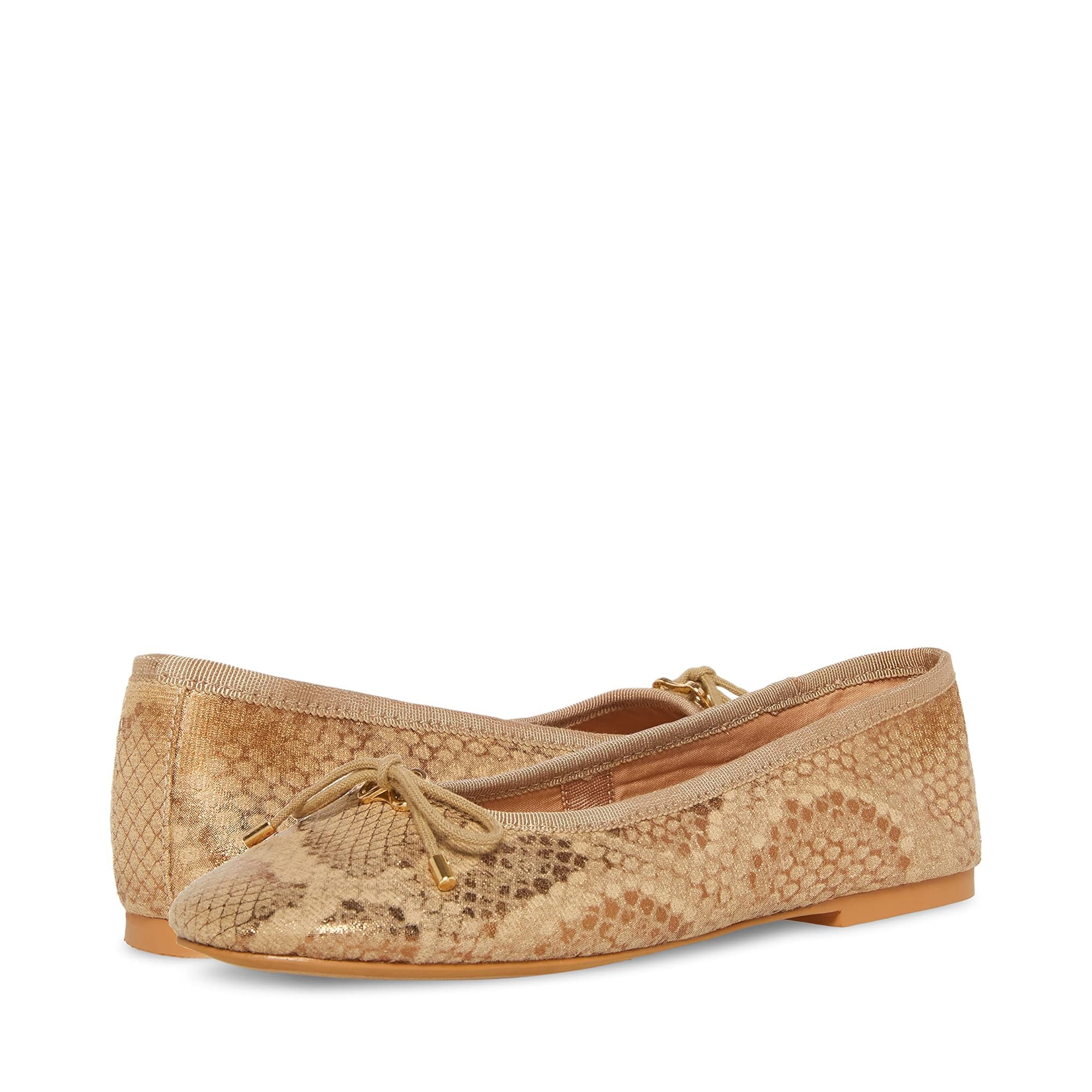 Steve Madden Blossoms Gold Snake Slip On Pointed