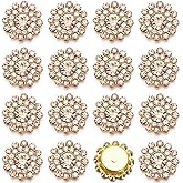 100PCS 14MM Sew on Rhinestones Gems, Flower Gold Claw Rhinestones Glass Crystals Jewelry for Crafting Sewing Clothes Dresses Shoes Belt Decoration Accessories (Champagne)