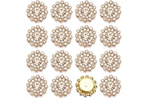 UYTRDVG 100PCS 14MM Sew on Rhinestones Gems, Flower Gold Claw Rhinestones Glass Crystals Jewelry for Crafting Sewing Clothes Dresses Shoes Belt Decoration Accessories (Champagne)