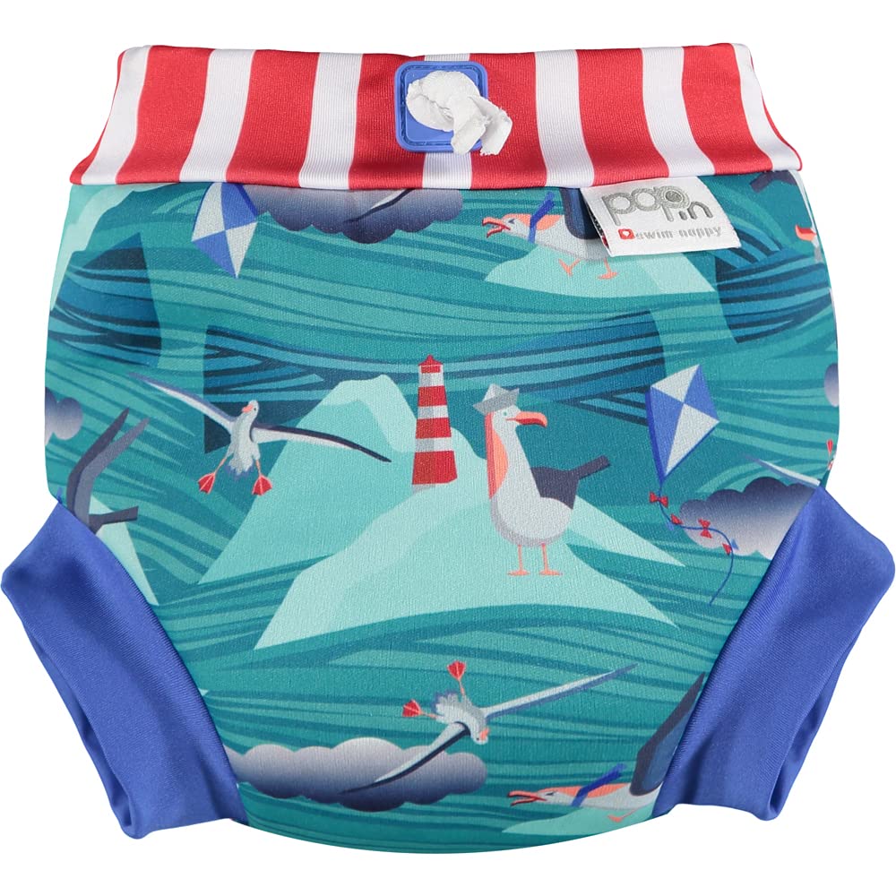 Close Parent - Swim Nappy for Toddlers in Albatross Design - Unisex Eco-Friendly Soft Laminate - Small