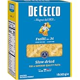 De Cecco Fusilli No. 34 Pasta, 16 Oz | Authentic, Slow Dried, Made with Durum Wheat, Versatile Pasta for Sauces &amp; Recipes, Made in Italy