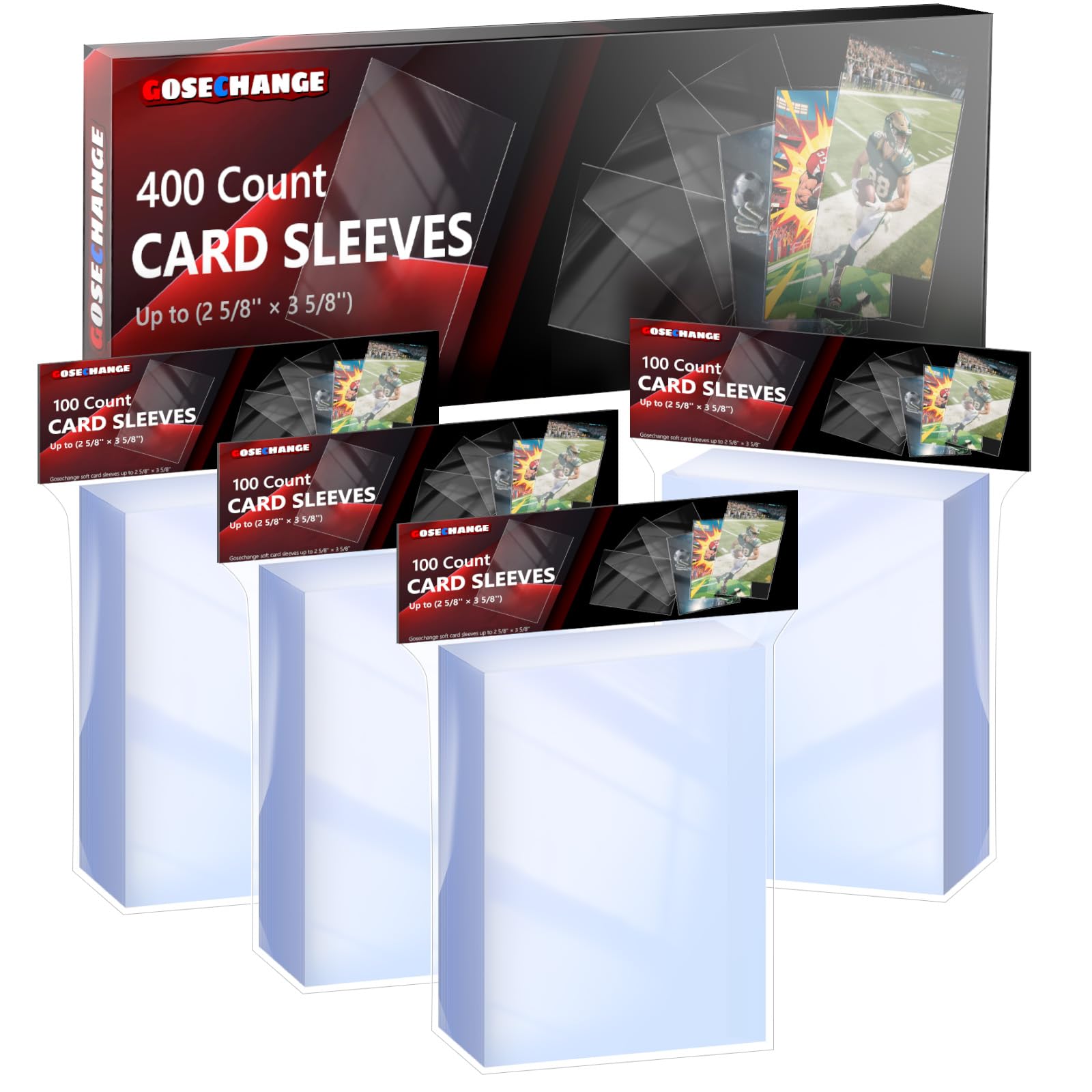 Photo 1 of 400 Count Penny Card Sleeves for Trading Cards, Soft Card Protector Sleeves for MTG, TCG, Baseball, Football, Game, Standard Cards