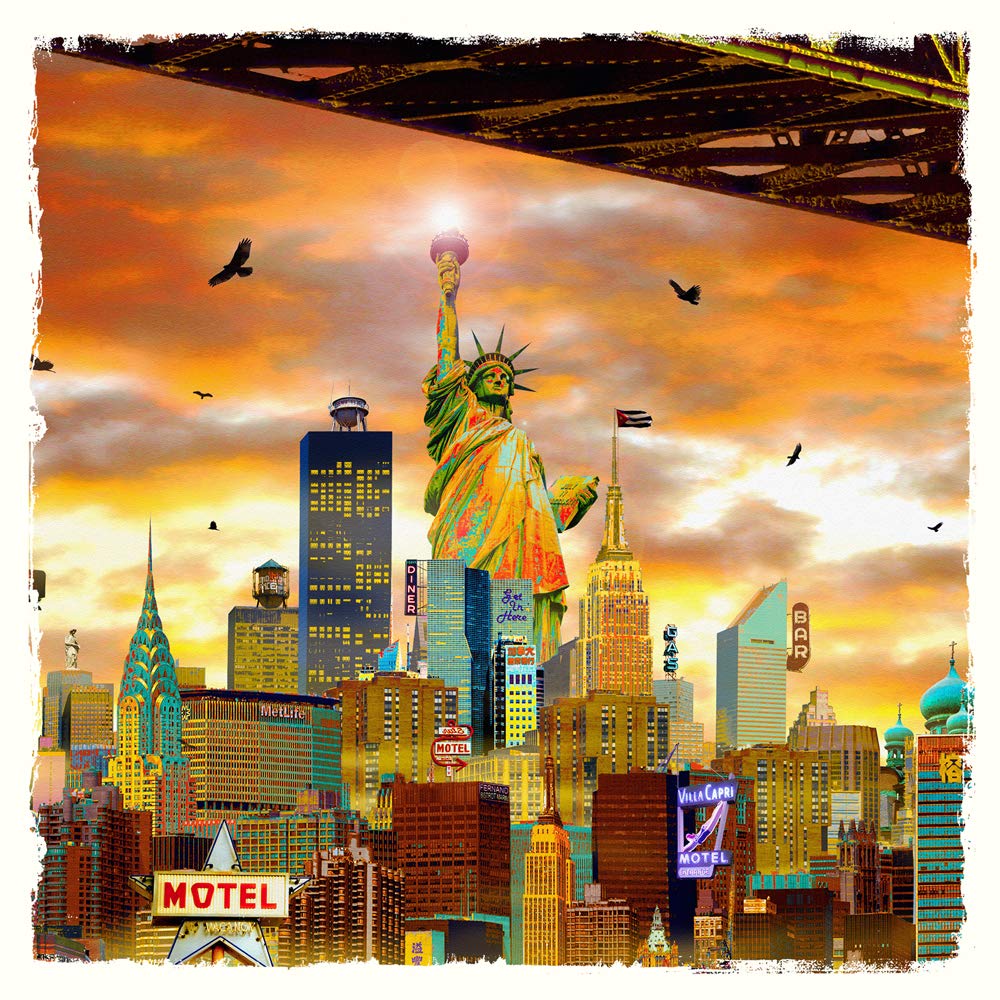 International Graphics - Finished Picture - Yves, KRIEF - ''Statue of Liberty''- 30 x 30 cm - Direct printing on acrylic glass