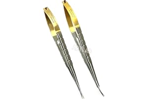 ARTLAB Professional German | Castroviejo Needle Holder Scissors Tying Forcep| Castroviejo Micro Scissors Needle Holder Straight Curved TC 6"| Dental Eye Instruments CE (Scissors STR+CVD 6")