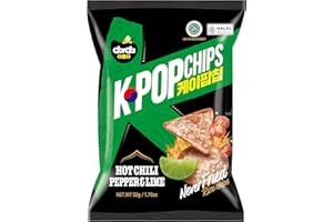 Darda KPopChip Hot Chili Pepper & Lime Rice Chips, Air-Popped, Spicy & Tangy Flavor, Low-Calorie, Non-Fried, Zero Cholesterol, Light & Crunchy Snack Packs (Halal Certified)