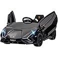 Aosom 12V Ride on Car, Lamborghini SIAN Licensed Battery Powered Electric Car for Kids with Remote Control, Horn, Music, & Headlights, Black