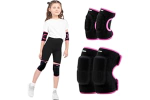 YEEKORO Knee Pads Elbow Pads Set for Kids, Youth Adjustable Knee Elbow Pads Protective Sets with Thickened SBR Pads for Ridin