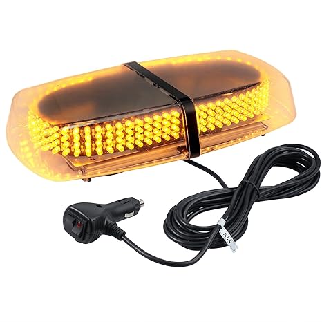 Justech 240 LED Bernstein LED Strobe Warnleuchte 12V Auto Notfall Warnleuchte Warnblinkleuchte Warnbeleuchtung mit Magnetbasi