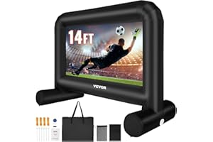 VEVOR Inflatable Movie Screen, 14 FT Inflatable Projector Screen for Outside with Blower and Carrying Bag, Front/Rear Project