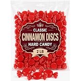 Cinnamon Candy Hard Candy Discs 150 Ct, 2 LB Bulk Individually Wrapped | Bold Spicy-Sweet Flavor, Old Fashioned Red Candies for Office, Candy Bowls, Parties, Halloween Treats, Sharing
