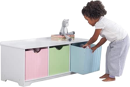 KidKraft Nantucket Banco de Madera con 3 cajones/contenedores/cestas de