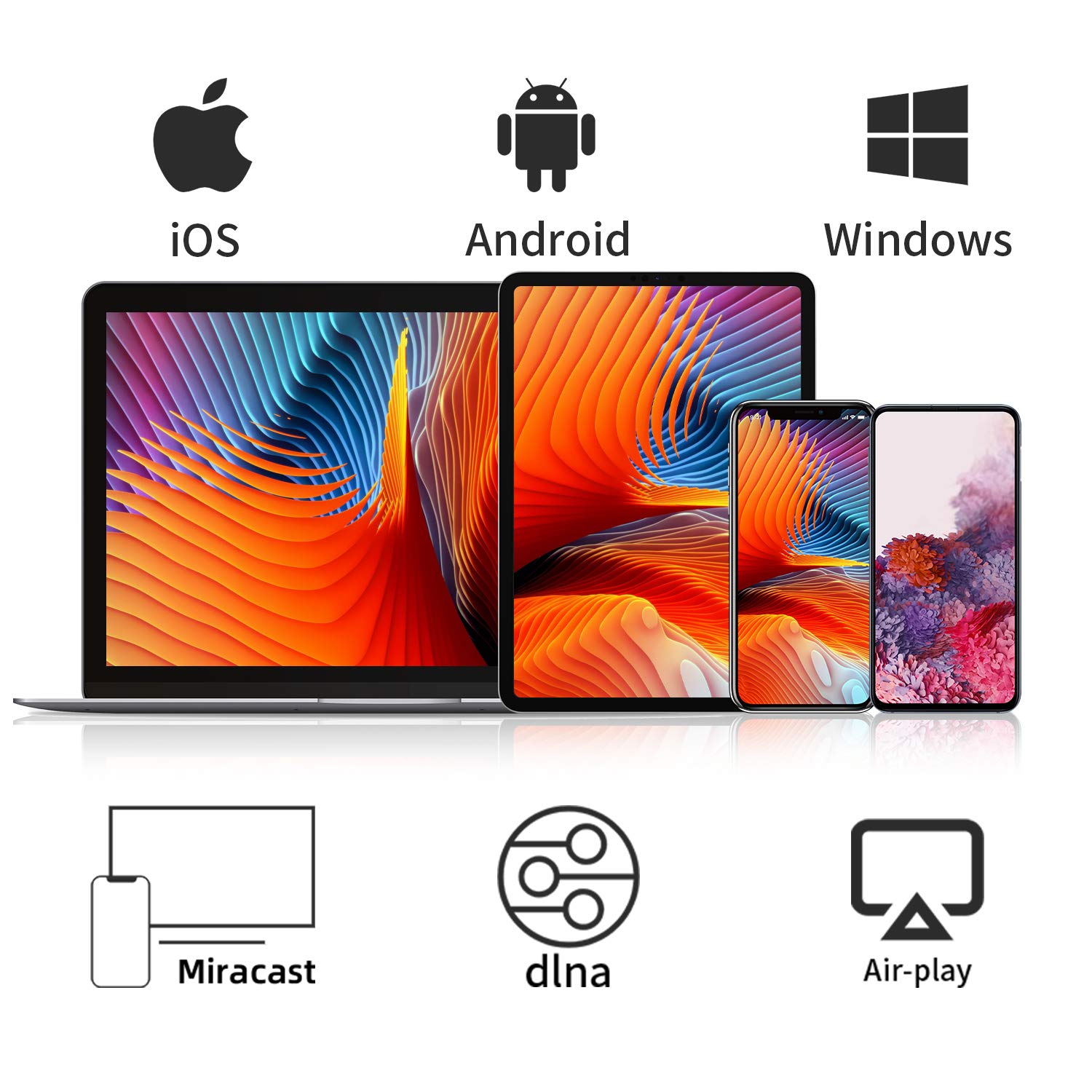 Anycast HDTV Wireless Display Adapter WiFi 1080P Mobile Screen Mirroring Receiver Dongle to TV/Projector Receiver Support Android Mac iOS Windows