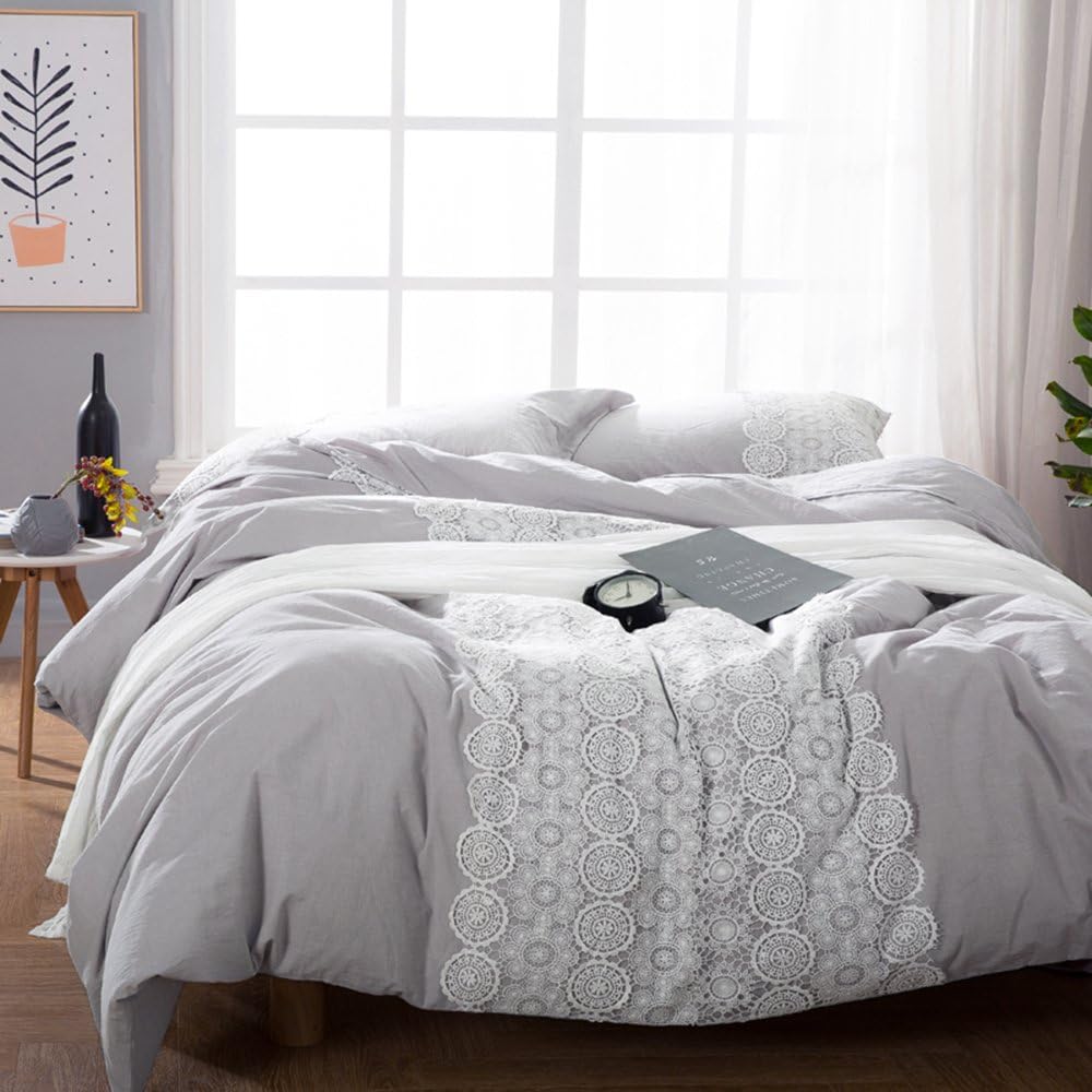 100% Cotton Geometric Duvet Cover King White Abstract Face Pattern Duvet Cover Modern Line Face Geometric Comforter Cover Cotton King Bedding Set 1 Duvet Cover with 2 Pillowcases