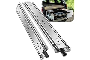 BAIDICE 1 Pair Heavy Duty Locking Drawer Slides with Lock 12 14 16 18 20 22 24 26 28 30 32 34 36 38 40 Inch 150 lb Load Capacity Side Mount Full Extension Ball Bearing Rail Runner（with Lock,14 inch）