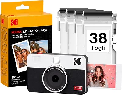 Mini Shot 2 Retro Fotocamera Istantanea 5x7,6cm, 38 Fogli, Bianco