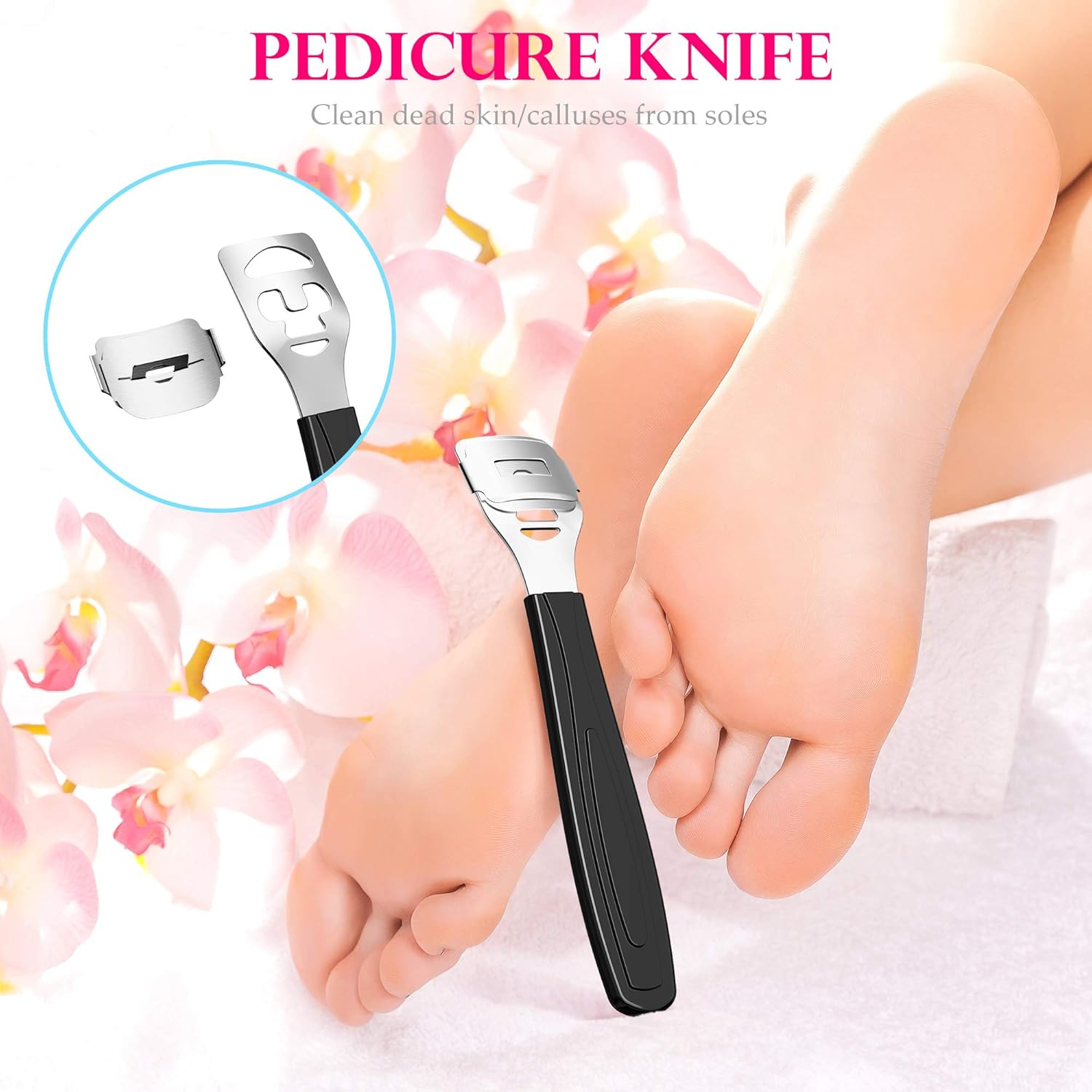 Fotwen Foot files, Callus Remover for Feet, Foot scrubber for dead skin and Nail Toenail Clipper, Pedicure Set 15 in 1 Foot Care Kit to Remove Hard Skin for Women Men Salon or Home… : Beauty