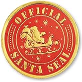 PaperDirect Red & Gold Embossed Foil Santa Seals, Official Santa Stickers for Cards, Gifts, Envelopes, Crafts, Classrooms, Churches, Businesses & Holiday Mailings – 48-Pack