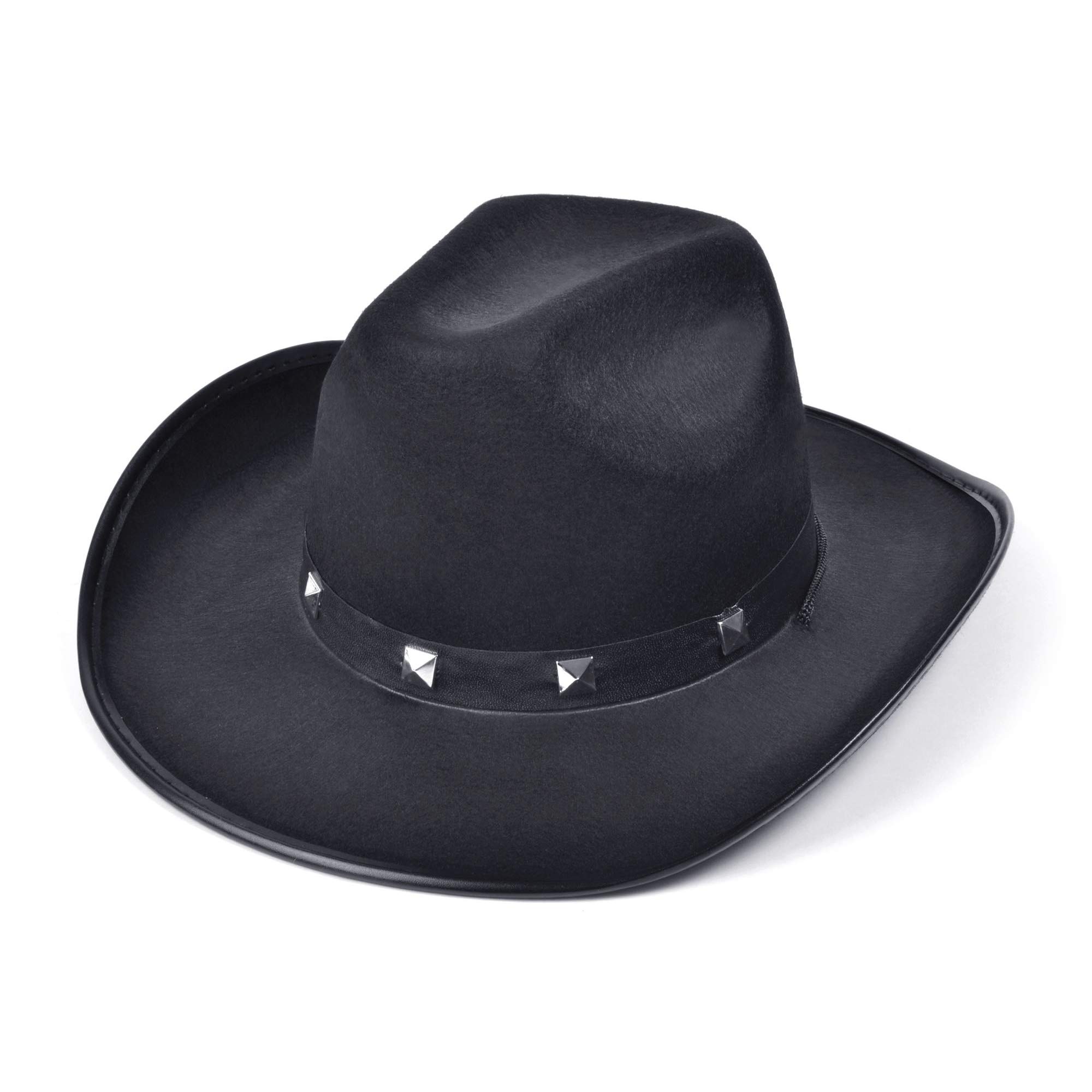 Bristol Novelty BH367A Black Felt Cowboy Studded Hat, Unisex-Adult, One Size Halloween