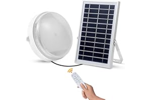 Malitupy Solar Ceiling Lights Indoor Outdoor Home, Daytime & Dimmable 1000LM Solar Shed Light with ON/Off Switch & Remote, Cool/Warm White Solar Barn Light for Yard, Patio, Shop, Porch, Chicken Coop