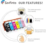 SavFinto 378XL Ink Cartridge 6 Pack for Epson Expression Photo XP-8500 Series view 2