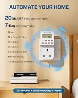 DEWENWILS Digital Lamp Timer Socket 20 On/Off Weekly Settings 13A 3200W 2 Pack view 2
