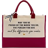 Canvas Bag Gift, Cotton Canvas Tote Bag, Retirement Gift, Employee Appreciation Gift, Canvas Tote Bags for Women, Womens Weekend Bag, Reusable Grocery Bags, May You Be Proud of The Work You Do A