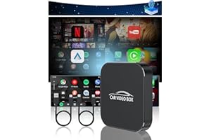 MTAKYA 5-in-1 Wireless Carplay Adapter with Netflix YouTube TF Card, Android Auto Wireless Adapter and Apple CarPlay, Plug & Play, Easy Setup, Magic Video Ai Box for OEM Wired Apple Car Play Cars & iOS 10+