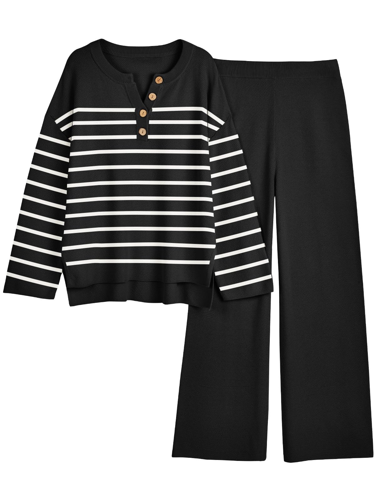 Womens Two Piece Outfits Sweater Sets Knit Pullover Tops - View #2