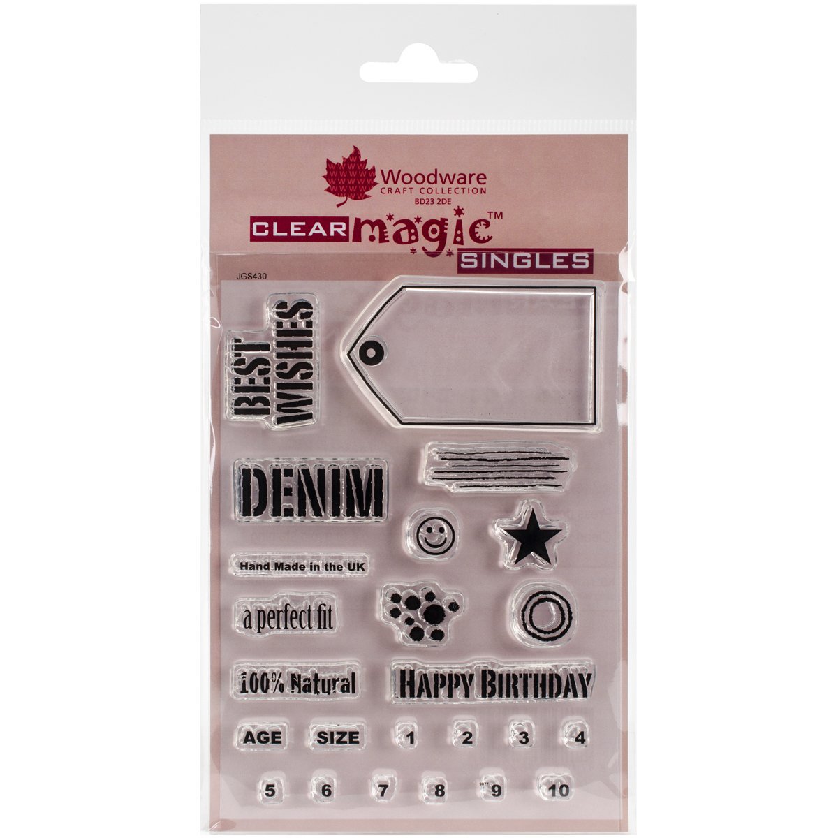 Woodware Jane Gill-Clear Magic Stamp-Jean Tags, Acrylic, A6