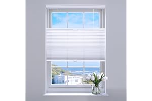 SUNFREE Top Down Bottom Up Cellular Blinds,Cellular Shades Blackout, Honeycomb Window Shade for Windows, 22" W x 36" H, White(Light Filtering)